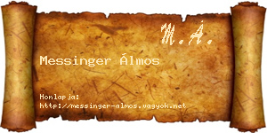 Messinger Álmos névjegykártya